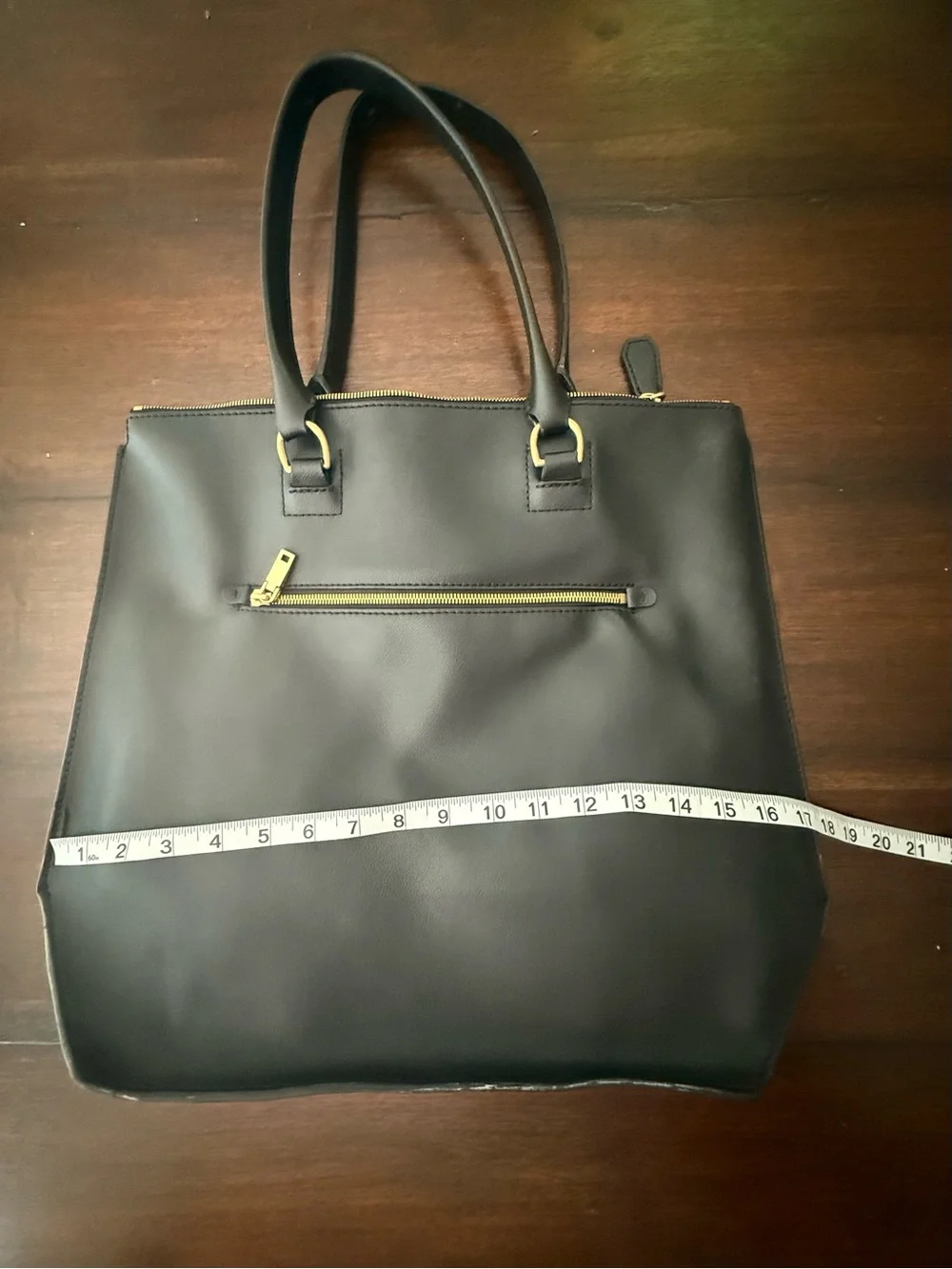 J. Crew Black Leather Tote.